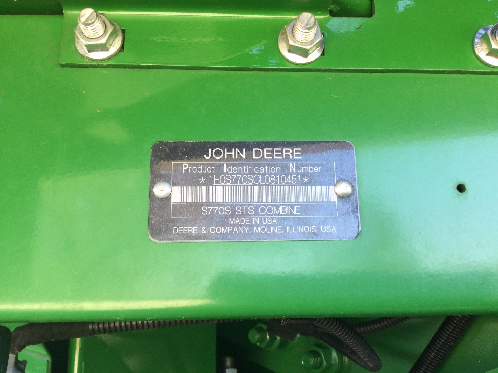 2020 John Deere S770 Image