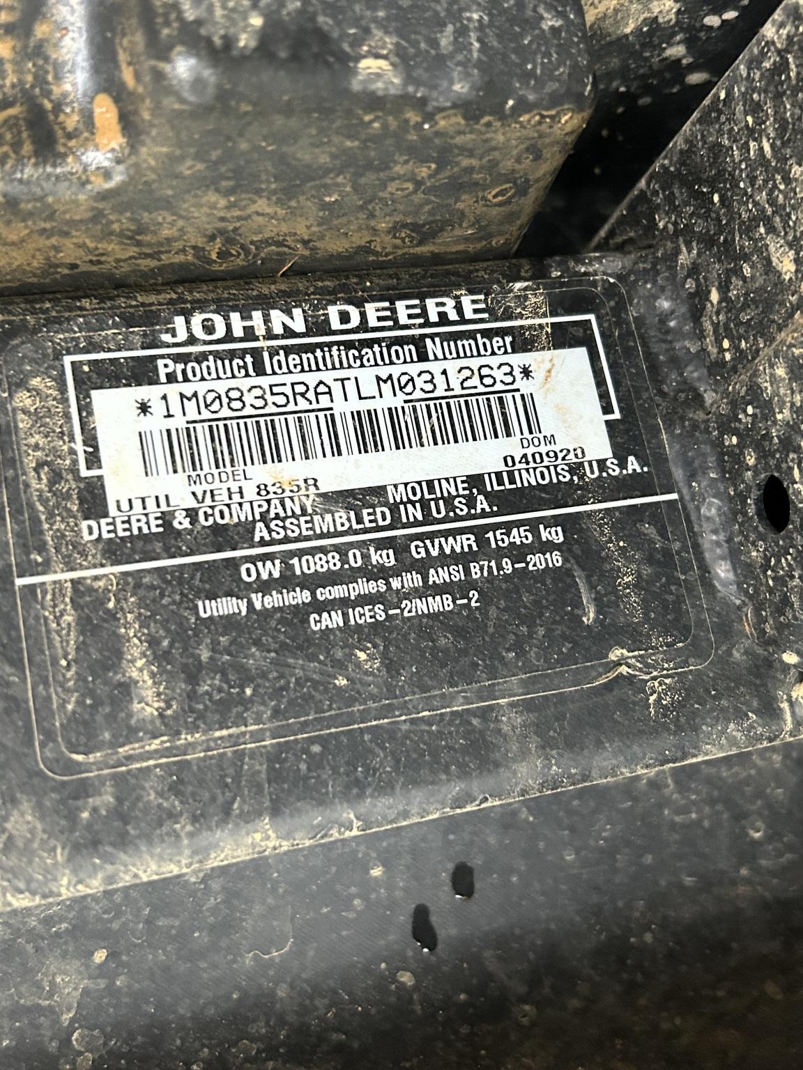 2020 John Deere XUV 835R