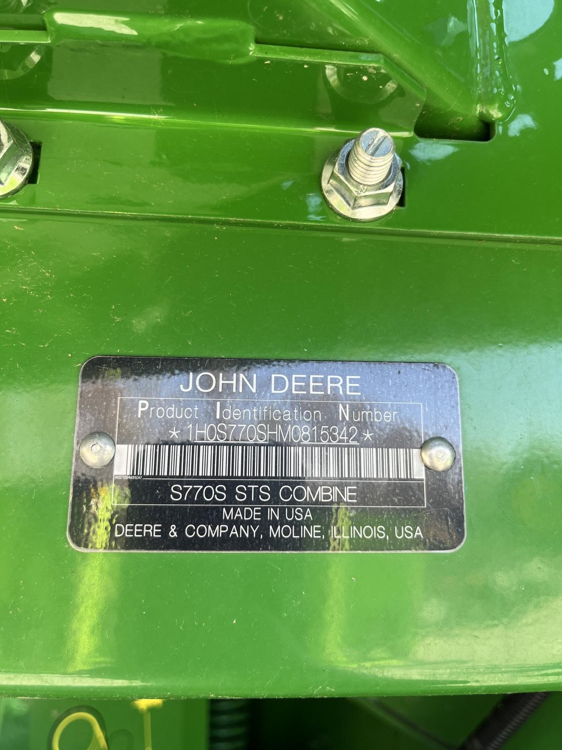 2021 John Deere S770